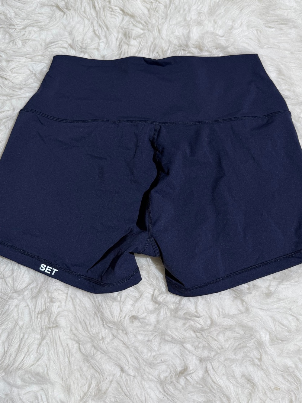 SET Active XL Navy Blue Mini Shorts Airluxe Workout Gear Running Short Spandex
